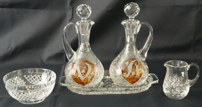 Crystal Cruets with Lavabo